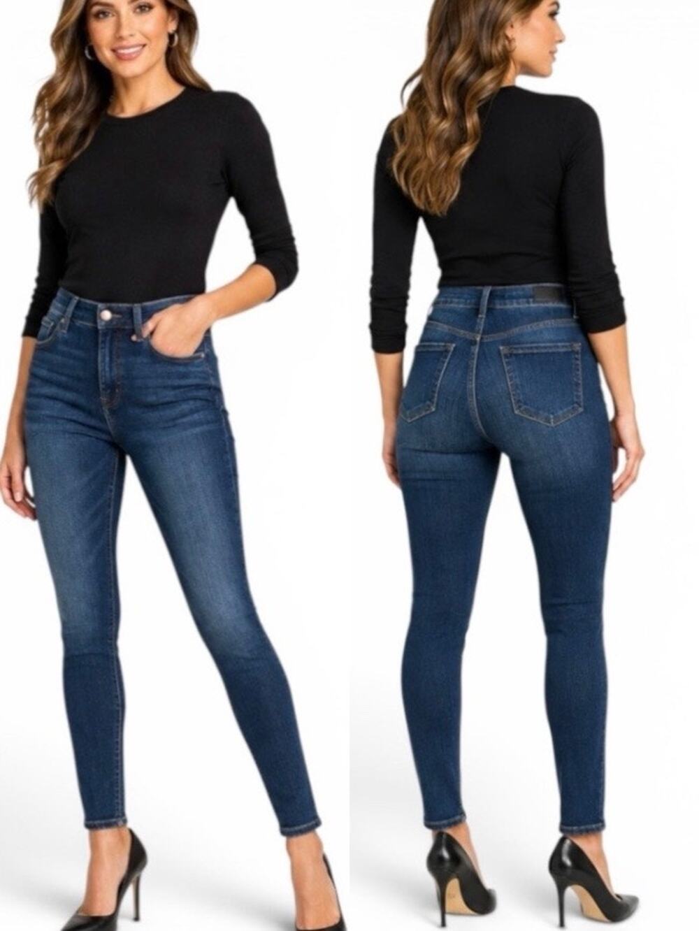 J Brand High Rise Super Skinny Jeans 25 Blue Stretch Dark Wash Ankle 31 Inseam